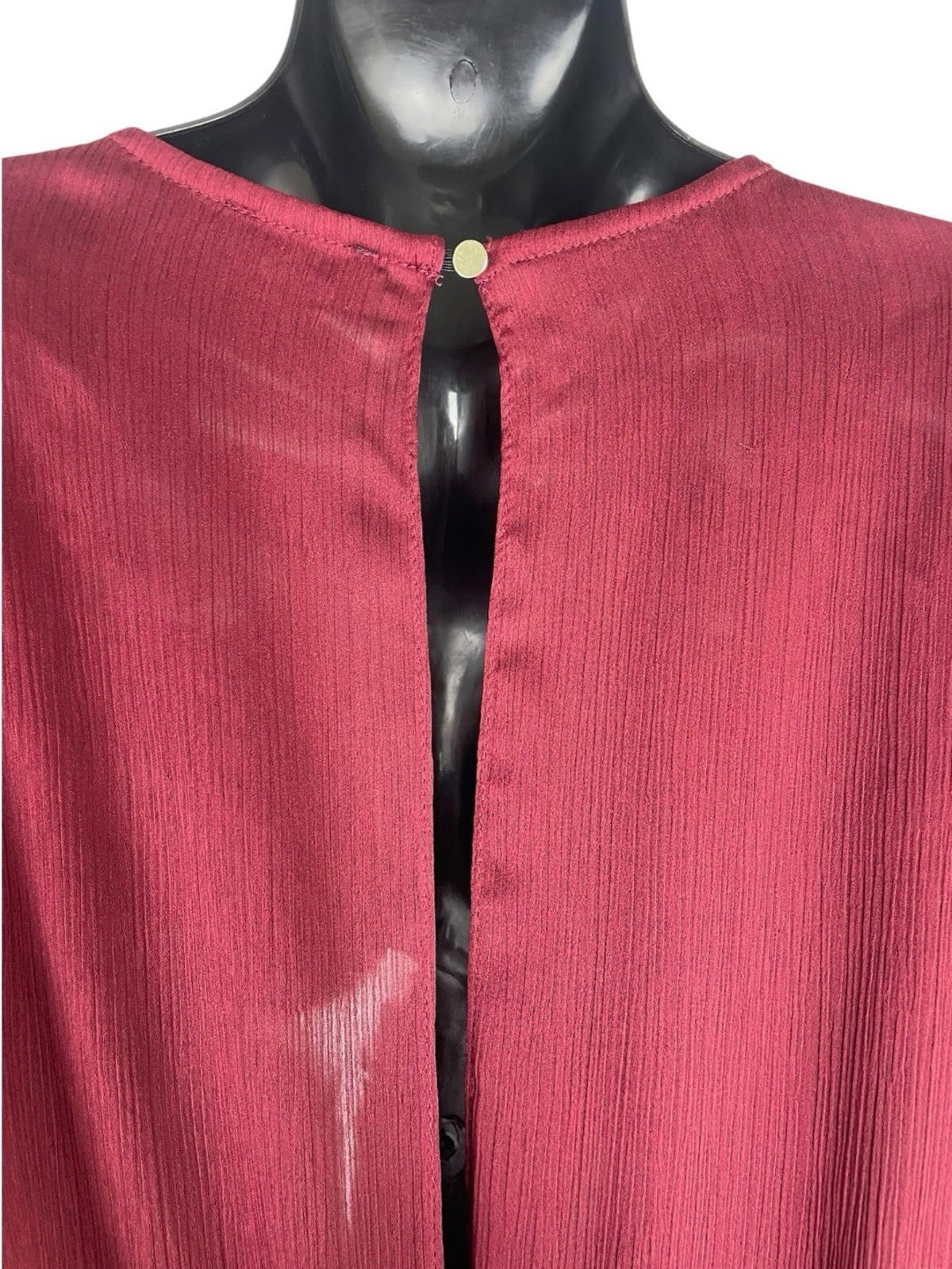 River Island Deep Red Playsuit Long Sleeve Frill Accents Women’s UK Size 12
