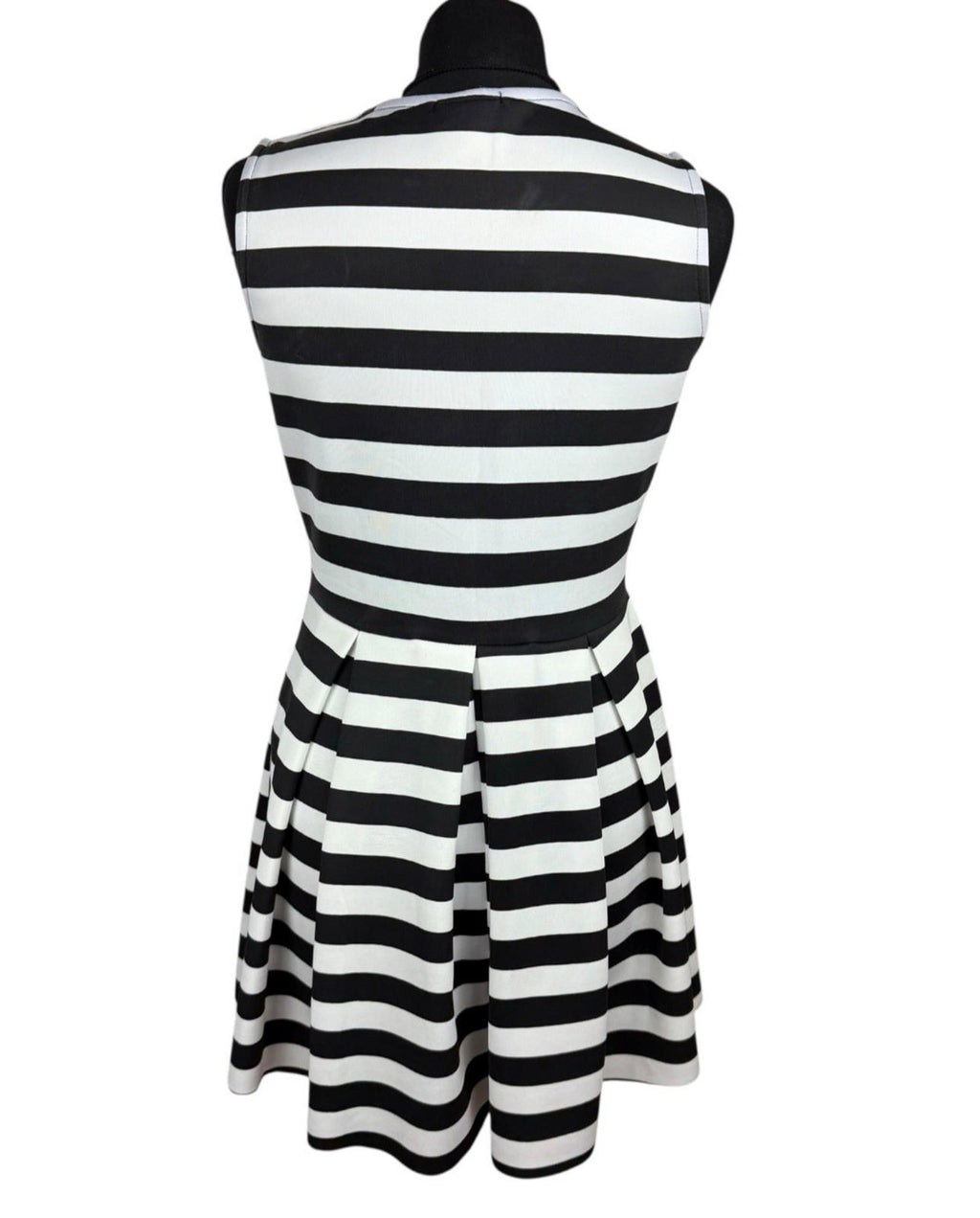 I-X London Striped Dress Women's UK Size 12 Fit & Flare Sleeveless Pleated Skirt