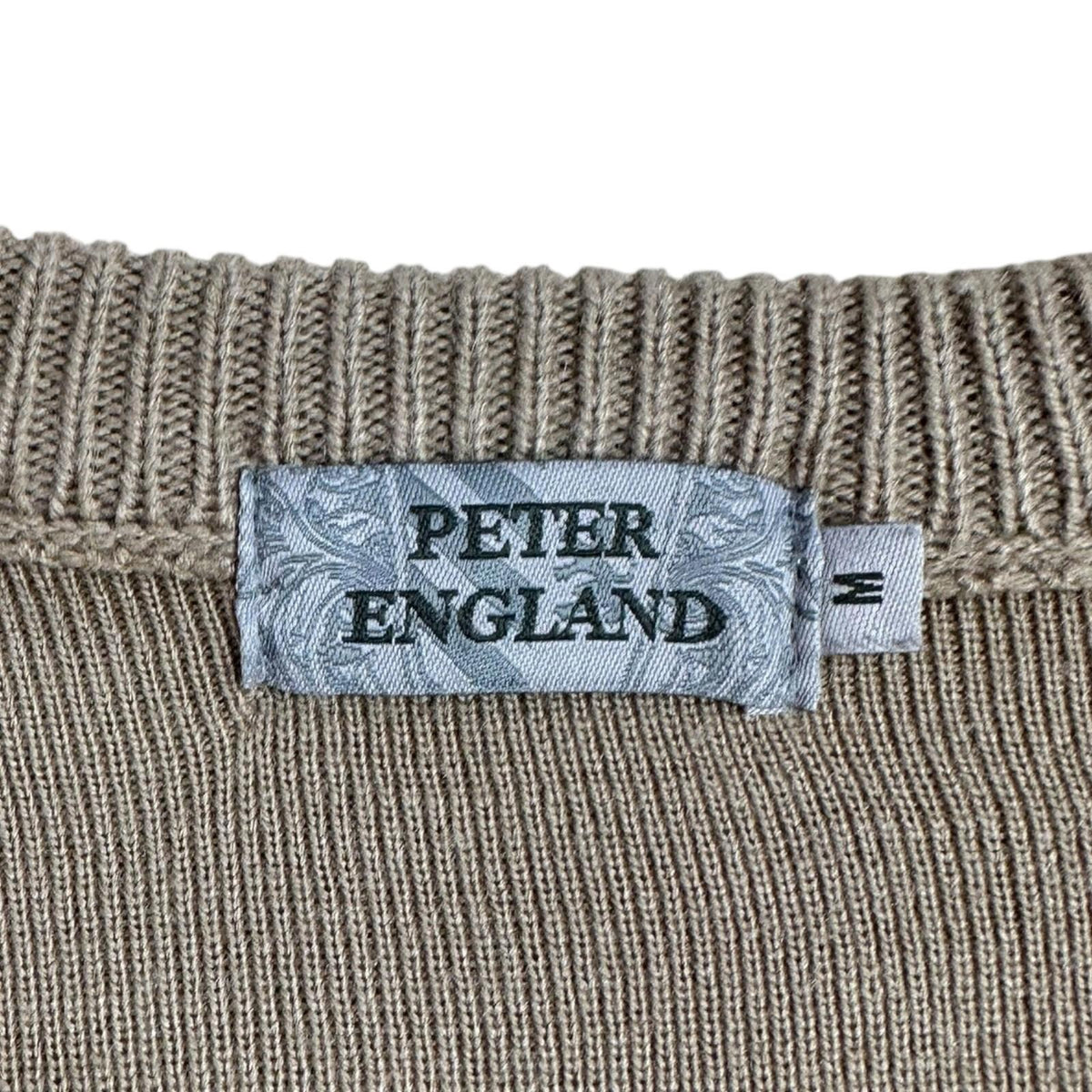 Peter England Jumper Men's UK Size M Beige Long Sleeve Knit Crew Neck