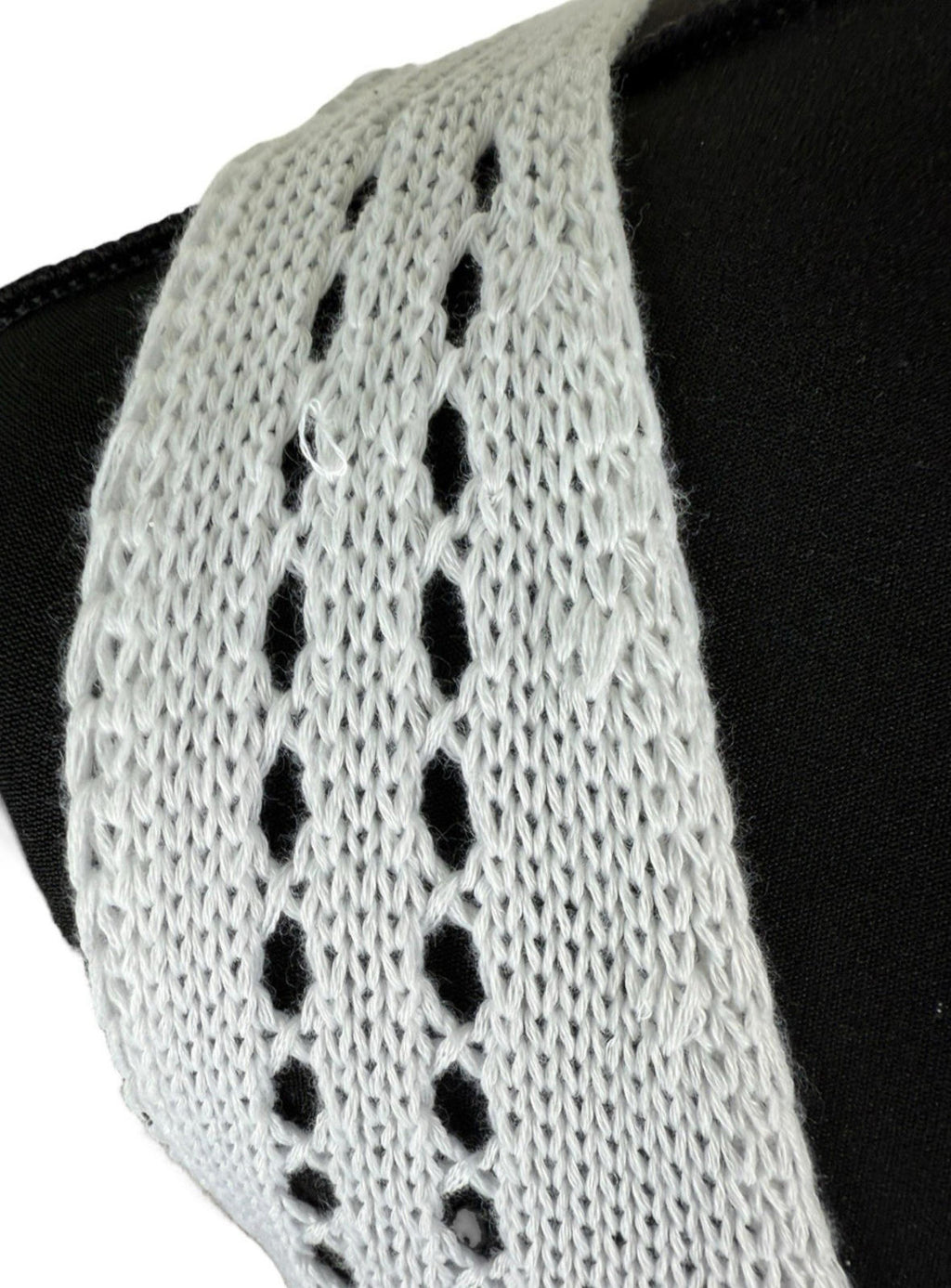 White Knit Micro Crop Top Perforated Hole Design Women's UK Size 8