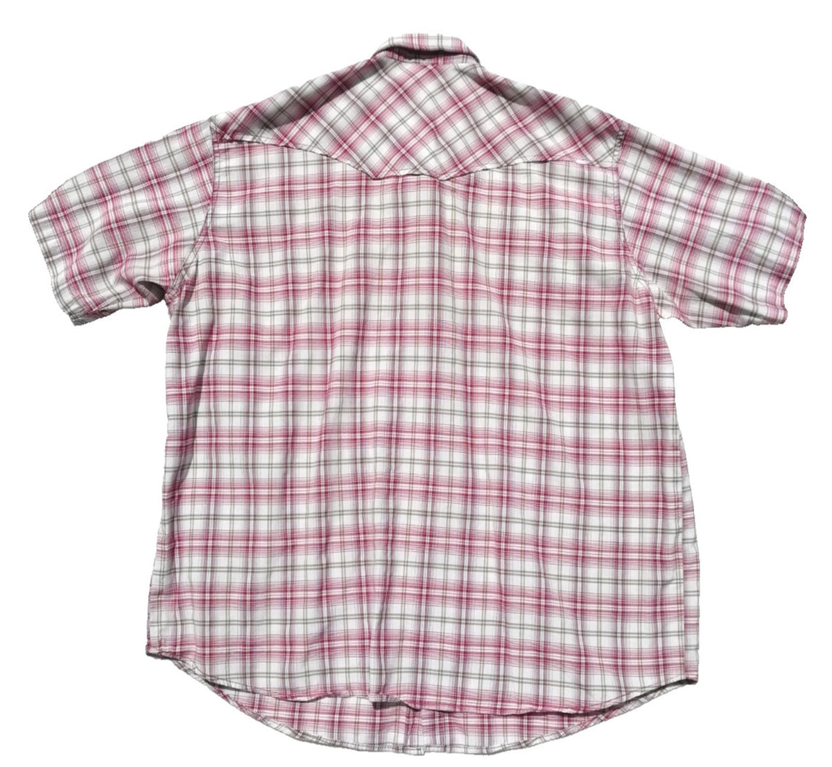 Jacamo Men's Shirt UK Size XL Red White Check Graphic Print Snap Buttons Pockets
