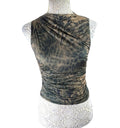 Pretty Little Thing Khaki Satin Tank Top High Neck Stretch Women's UK Size 8