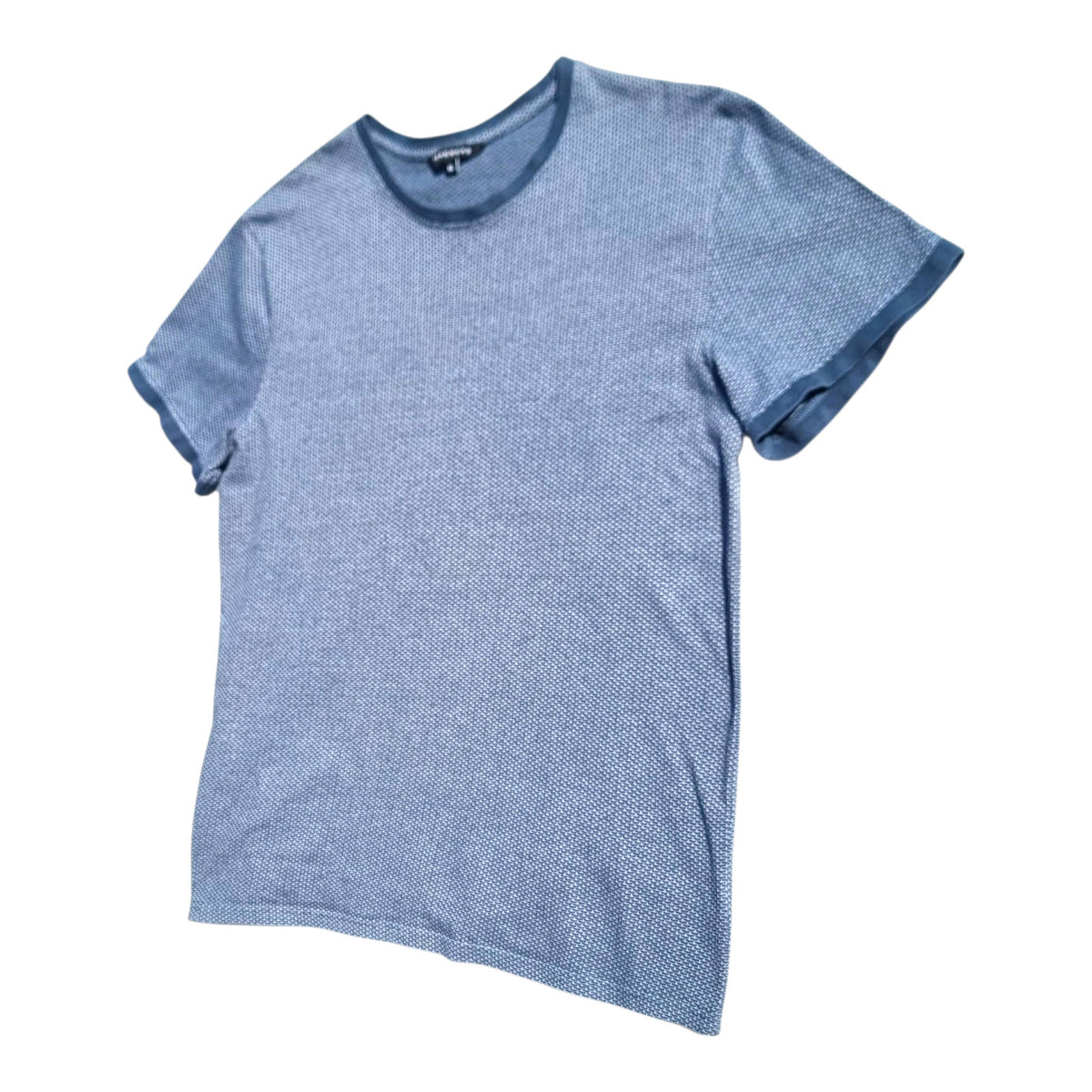Peacocks Blue Peacocks T-Shirt Men's UK Size XL Blue Geometric Pattern Crew Neck Summer