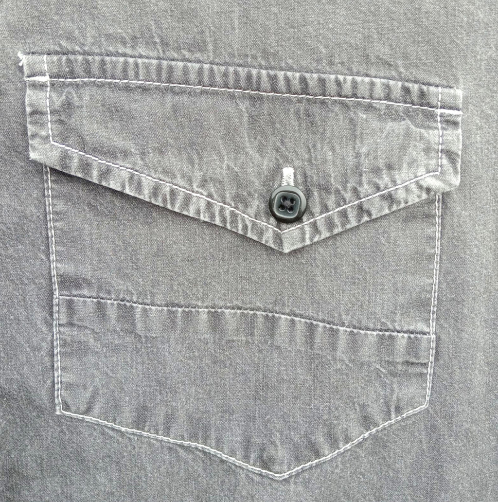 Cedar Wood State Denim Shirt Grey Long Sleeve 100% Cotton UK Men's Size XL