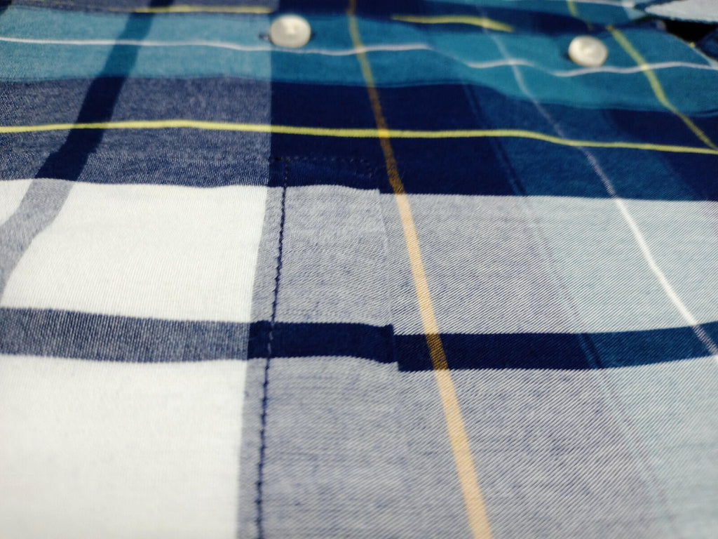 Tu Man Shirt Men's UK Size XL Check Short Sleeve 100% Cotton Pocket