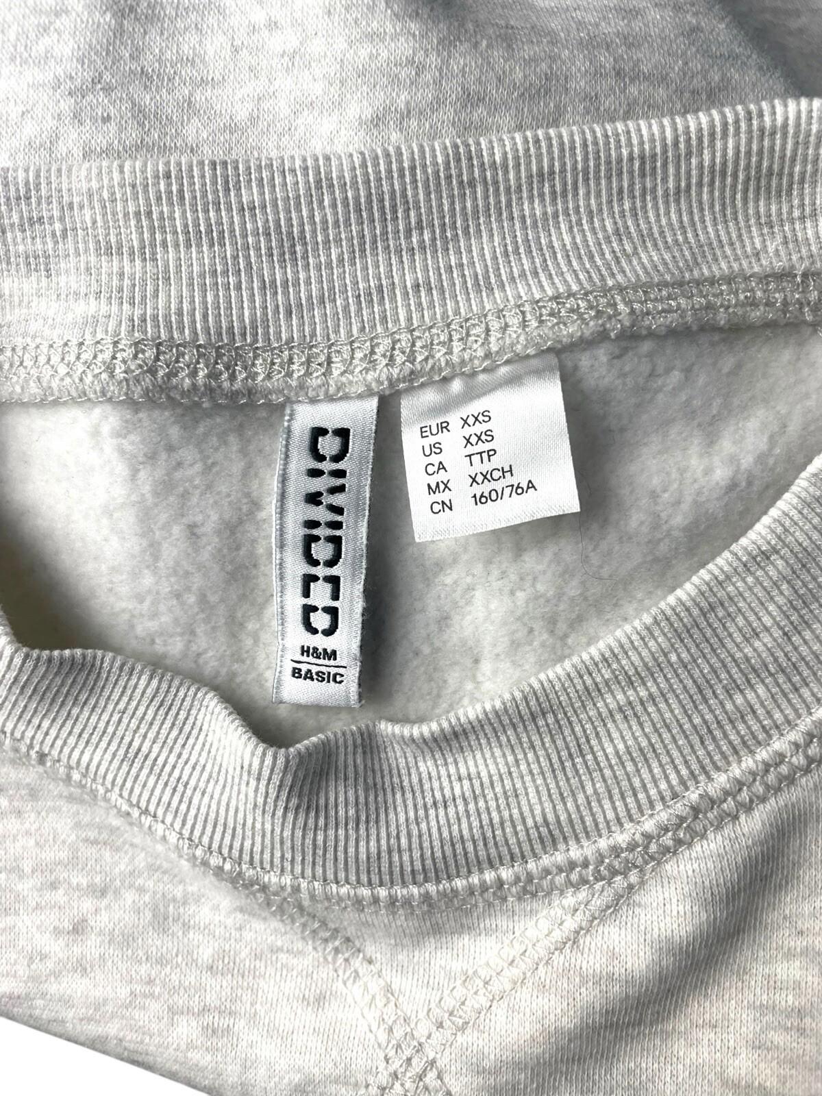 Divided Light Grey Oversized Sweater Crew Neck Fleece Lined Women's UK Size XXS