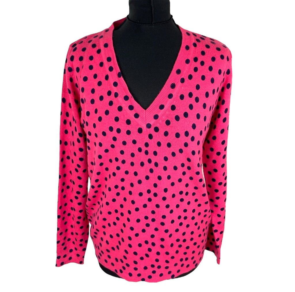 Marks & Spencer Pink M&S Collection Pink Jumper Polka Dot Soft Touch Women's UK Size M