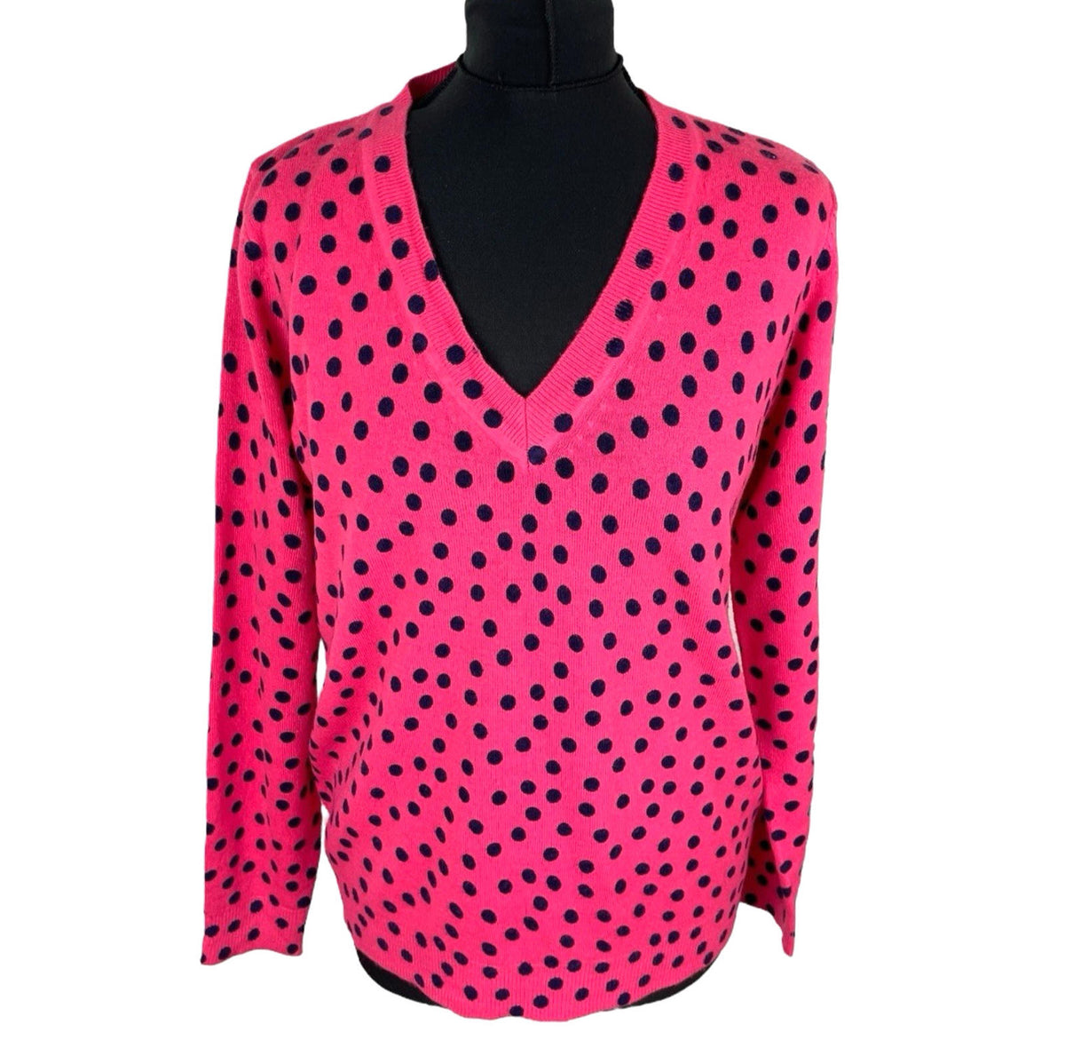 Marks & Spencer Pink M&S Collection Pink Jumper Polka Dot Soft Touch Women's UK Size M
