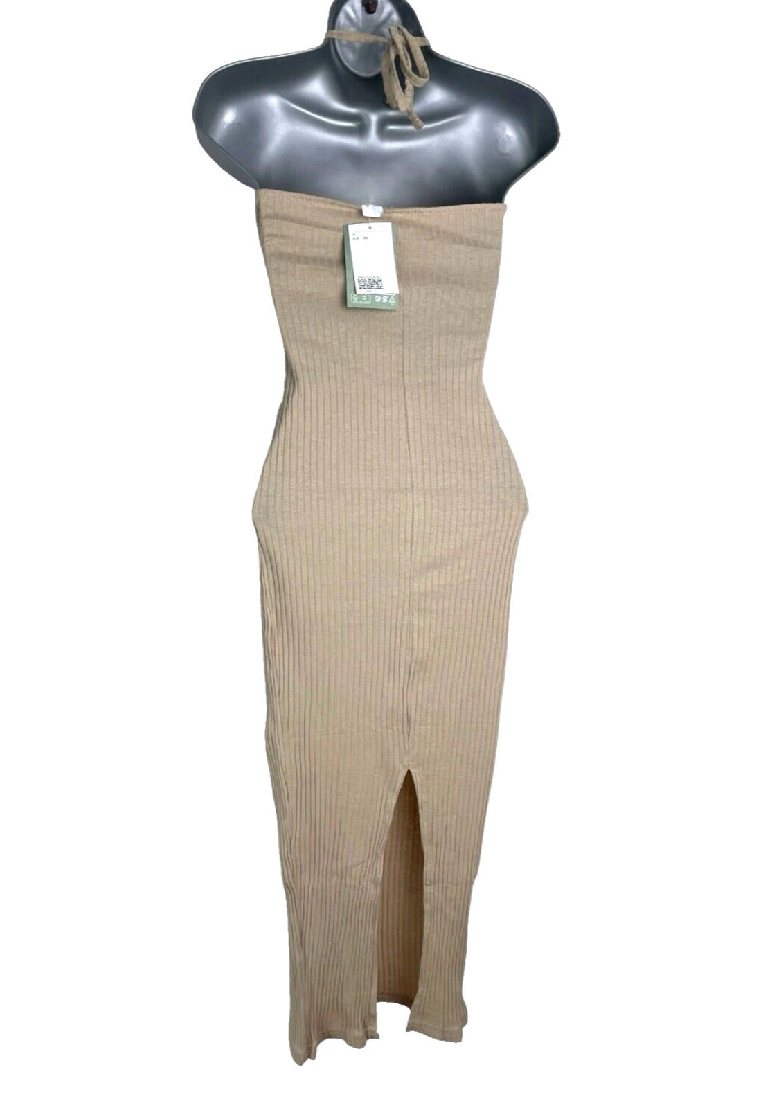 Divided Cream Ribbed Maxi Dress Halter Neck Women’s UK Size XXS