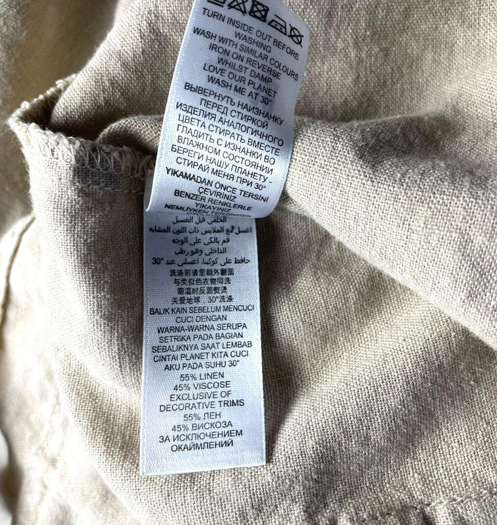Debenhams Linen Jacket Women's UK Size 18 Collared Pockets Beige Lightweight