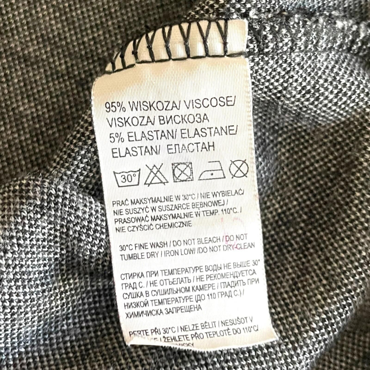 Jumper Dress Grey & Black Long Women's UK Size 8 - 10