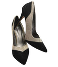Belle Woman Stiletto Shoes Women's UK Size 6 Pointed Toe Sparkle Black Silver