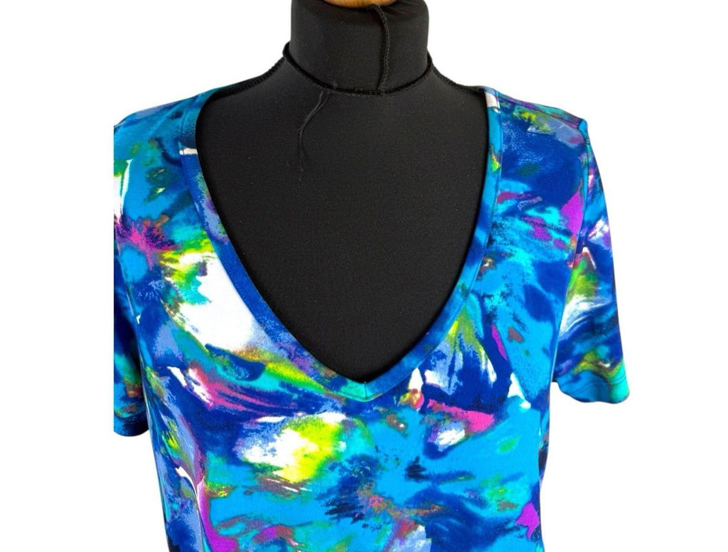 Blue Smock T-Shirt Top Blouse Women's UK Size L Large