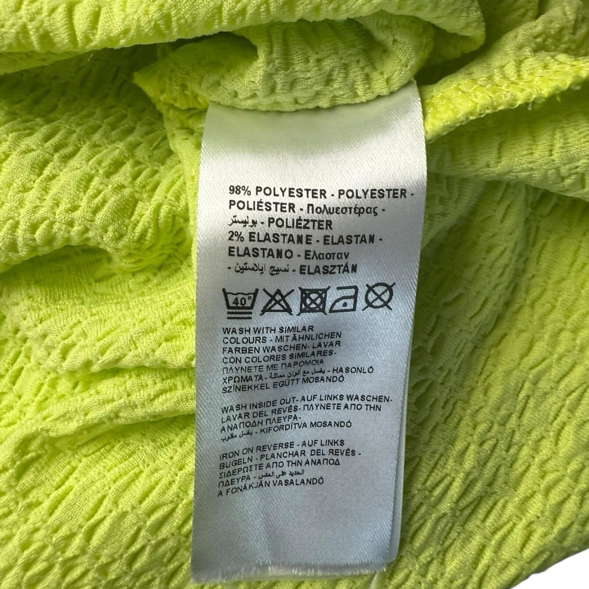 Peacocks Yellow Peacocks T-Shirt Top Women's UK Size 8 Neon Yellow Textured Lightweight