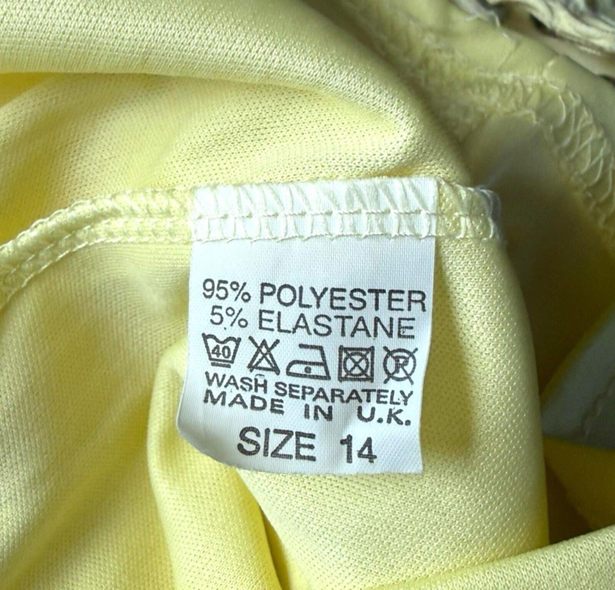 Edge Fishnet Bodycon Midi Dress Women's UK Size 14 Long Sleeve Stretch Yellow