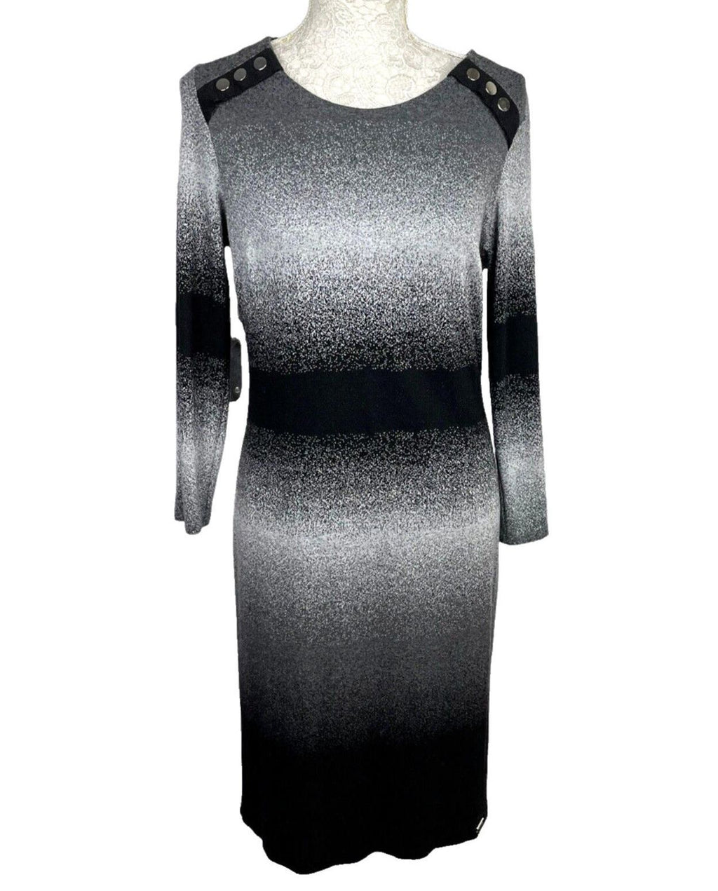 Jumper Dress Grey & Black Long Women's UK Size 8 - 10