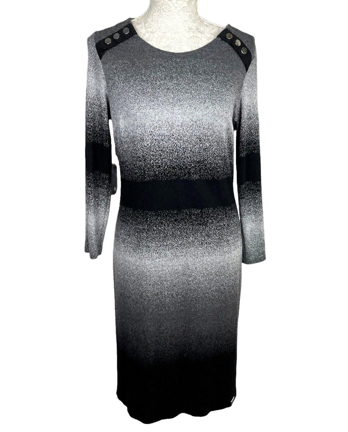Jumper Dress Grey & Black Long Women's UK Size 8 - 10