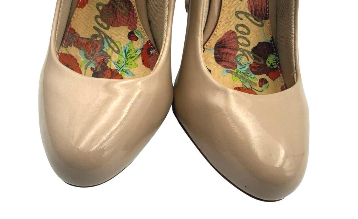 Next Get The Look Block Heel Shoes Women's UK Size 6 Beige Patent Leather Nude