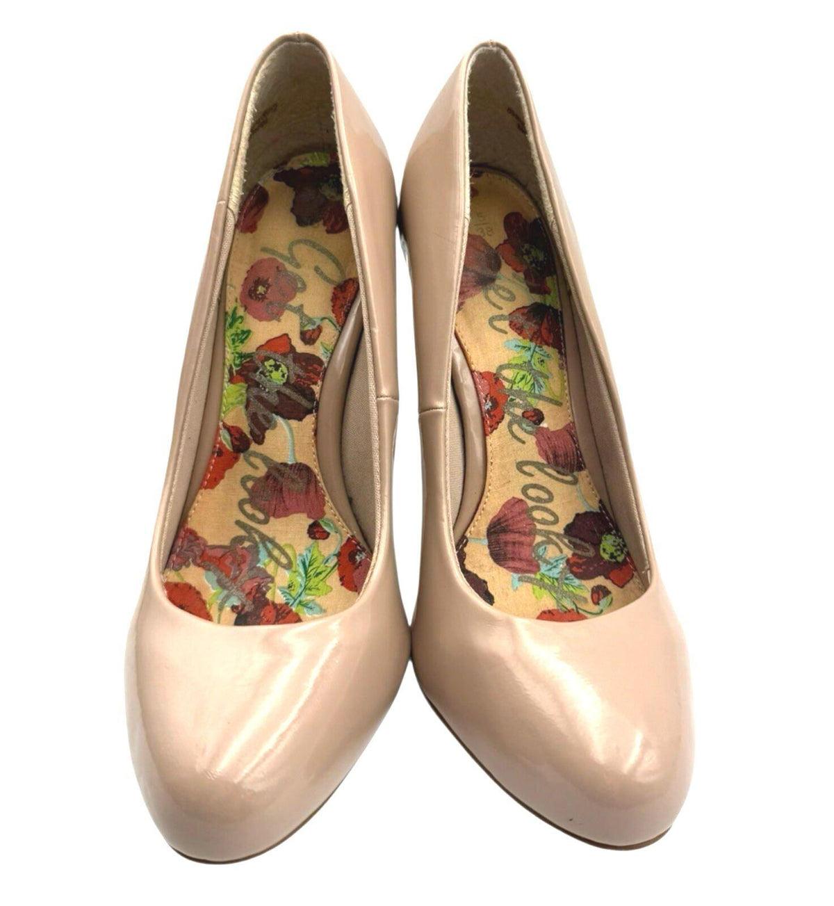 Next Get The Look Block Heel Shoes Women's UK Size 6 Beige Patent Leather Nude
