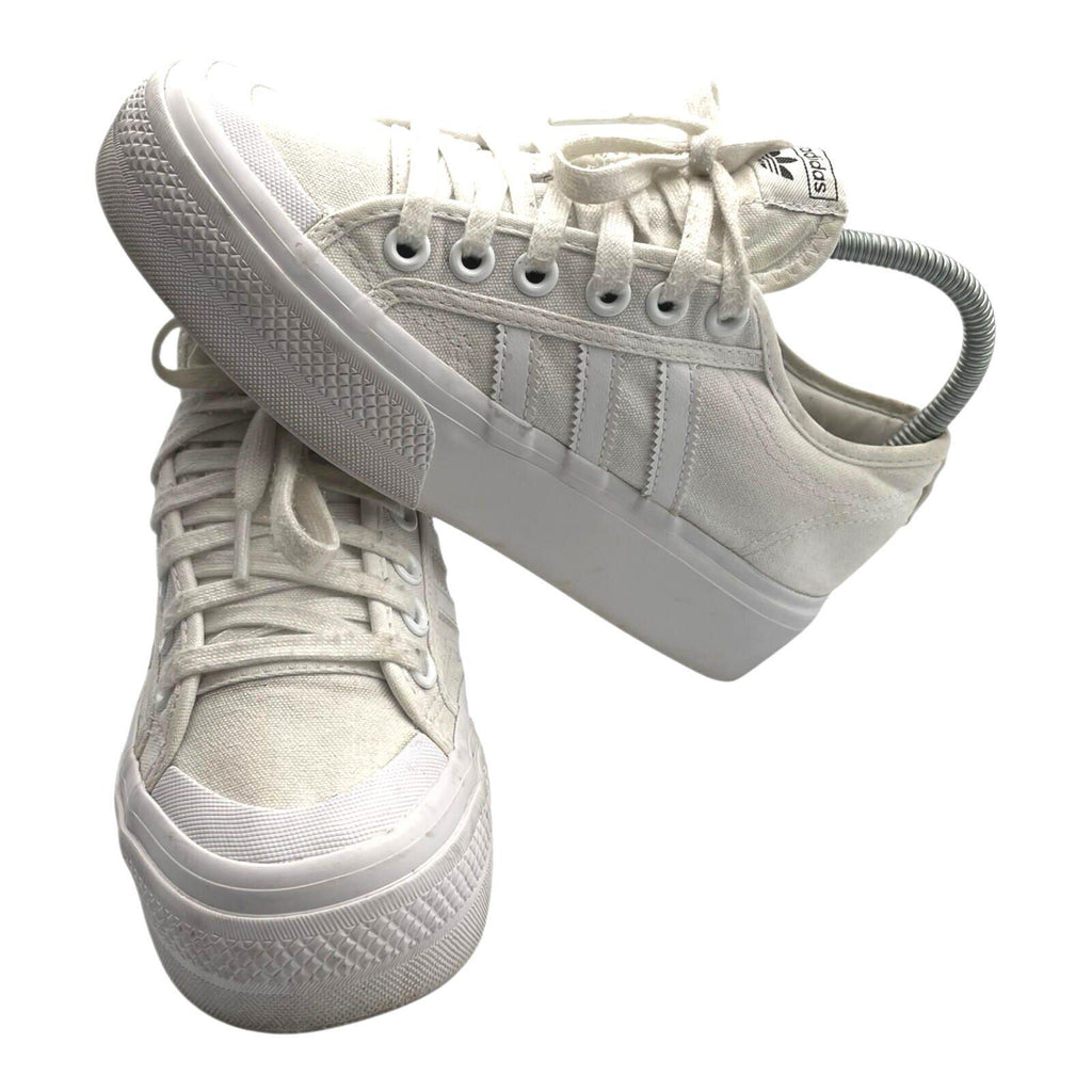 adidas White Adidas Buzz Platform Trainers Women's UK Size 4.5 Lace Up White
