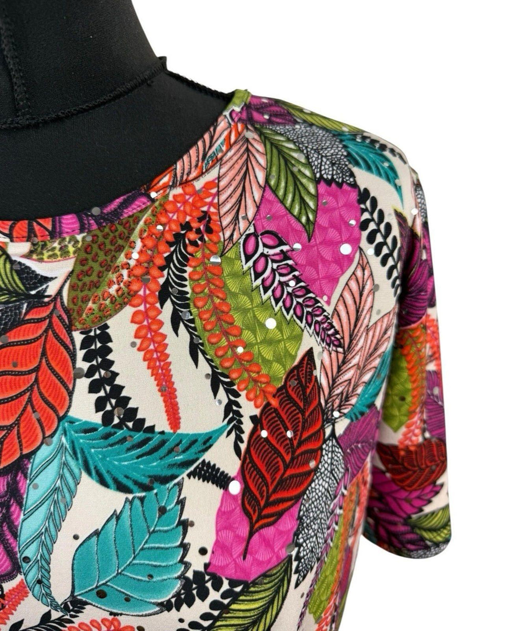 Autonomy Multicolour Sparkle T-shirt Tie Front Short Sleeve Women’s UK Size 12